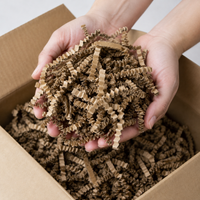 Close up of plain unprinted shredded kraft cardboard